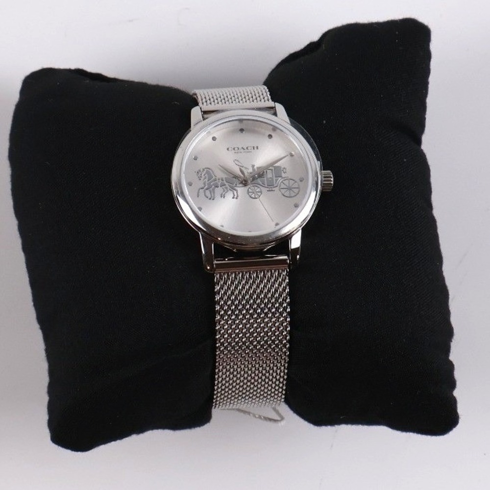 Coach Watch Perry Horse and Carriage Logo Stainless Steel NWT $175